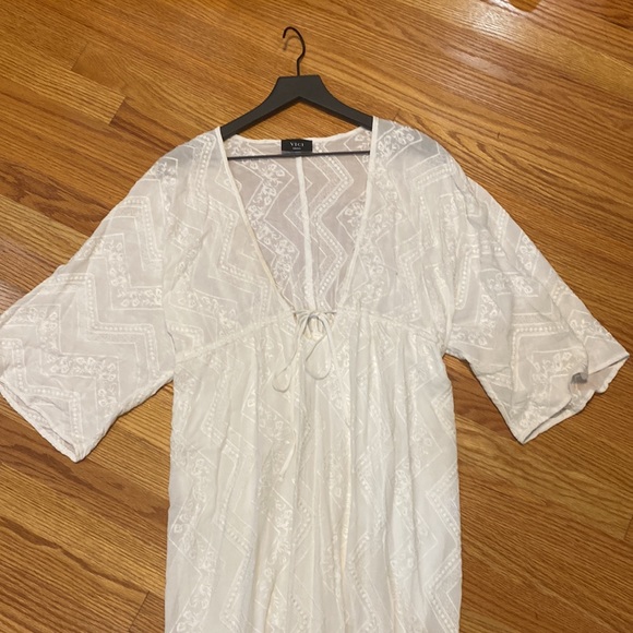 New Vici Olivaceous Boho Festival Goddess White Dress - Picture 8 of 13